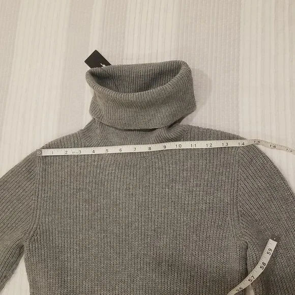 NWT Lulus Snuggled Up Light Grey Knit Turtleneck Midi Sweater Dress, XS - Picture 7 of 16